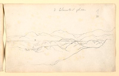 Disegno, Paesaggio montano, Colombia, 1853 da Frederic Edwin Church