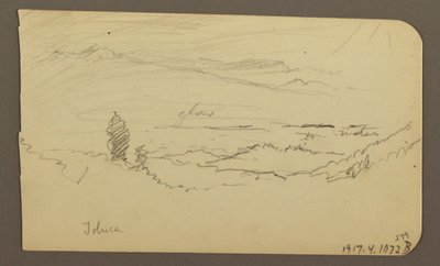 Disegno, Paesaggio montano, Toluca; verso: Montagna, Toluca, 20 aprile 1885 da Frederic Edwin Church