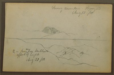 Disegno, Montagne, Popayan, Colombia, agosto 1853 da Frederic Edwin Church