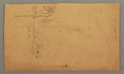 Disegno, Montagne che si ergono sopra il lago, luglio forse 1868 da Frederic Edwin Church