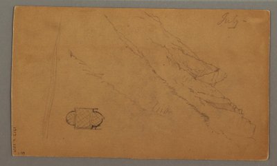 Disegno, Montagne che si ergono sopra il lago, luglio forse 1868 da Frederic Edwin Church