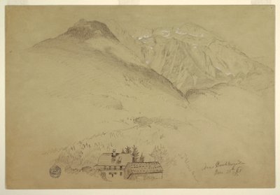 Disegno, Monti Goell e Brett presso Berchtesgarden, Baviera, 28 giugno 1868 da Frederic Edwin Church