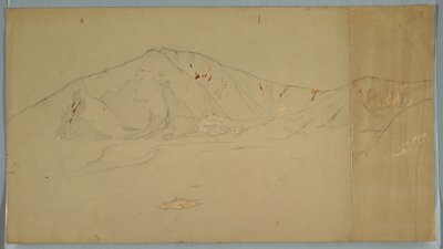 Disegno, Monte Katahdin da sud-est; verso: Monte Katadhin, 1876-78 da Frederic Edwin Church