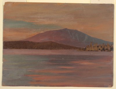 Disegno, il monte Katahdin dallo stagno di Togue, 1877 da Frederic Edwin Church
