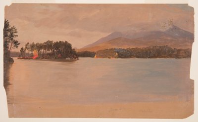 Disegno, il monte Katahdin dallo stagno di Togue, 1878 da Frederic Edwin Church