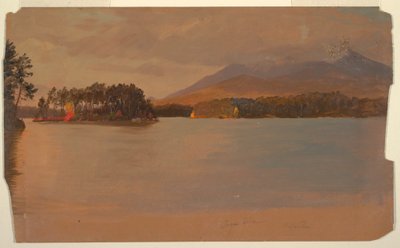 Disegno, il monte Katahdin dallo stagno di Togue, 1878 da Frederic Edwin Church