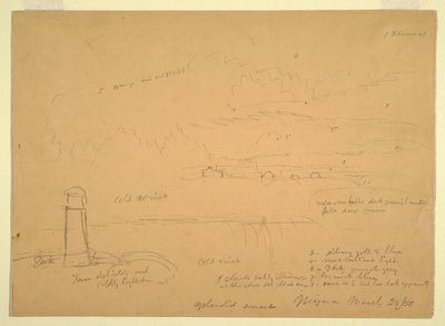 Disegno, Cascate del Niagara, Terrapin Point, 20 marzo 1856 da Frederic Edwin Church