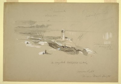 Disegno, Cascate del Niagara da Terrapin Point, 20 marzo 1856 da Frederic Edwin Church