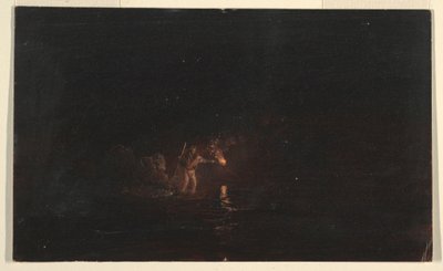 Disegno, Scena di pesca notturna, 1868-69 da Frederic Edwin Church