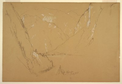 Disegno, "Obersee", vicino a Berchtesgarden, Baviera, 17 luglio 1868 da Frederic Edwin Church