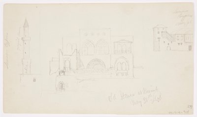Disegno, Casa antica, Beirut, 1868 da Frederic Edwin Church