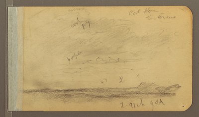 Disegno, Orizaba; verso: cielo nuvoloso, tetto, 1889 da Frederic Edwin Church