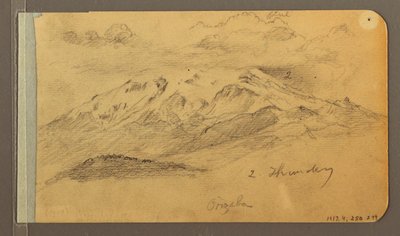 Disegno, Orizaba; verso: cielo nuvoloso, tetto, 1889 da Frederic Edwin Church