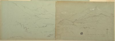 Disegno, Veduta panoramica di Unter-Schönau, 1868 da Frederic Edwin Church