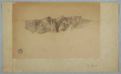 Disegno, parte di una catena montuosa, probabilmente Ecuador o Colombia, 1853 o 1857 da Frederic Edwin Church