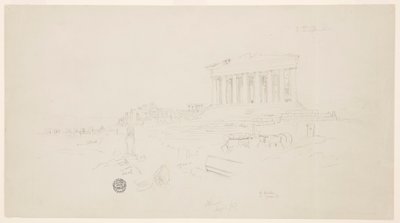 Disegno, Partenone ed Eretteo, Atene, aprile 1869 da Frederic Edwin Church