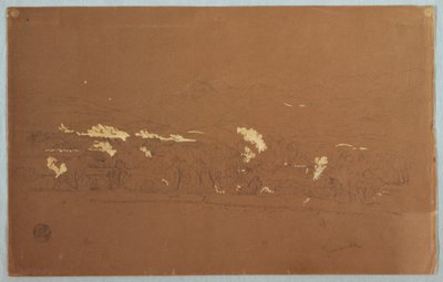 Disegno, veduta parziale di Guaranda, Ecuador, 3 giugno 1857 da Frederic Edwin Church