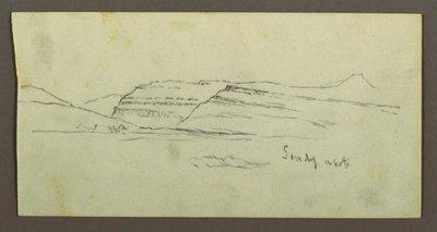 Disegno, Pianura e catena montuosa, forse 1868 da Frederic Edwin Church