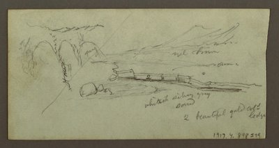 Disegno, Pianura e catena montuosa, forse 1868 da Frederic Edwin Church