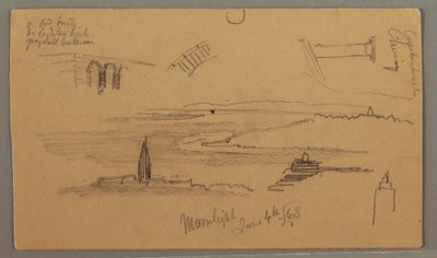 Disegno, Pianura, Studi architettonici, 4 giugno 1868 da Frederic Edwin Church