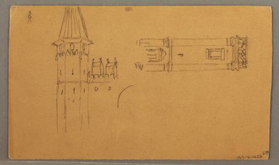 Disegno, Pianura, Studi architettonici, 4 giugno 1868 da Frederic Edwin Church