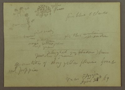 Disegno, Studio di piante e paesaggio, 28 aprile 1869 da Frederic Edwin Church