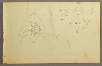 Disegno, studio di piante, volti, forse 1844 da Frederic Edwin Church