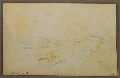 Disegno, Popayan, Colombia; verso: Paesaggio montano, Colombia, 9 agosto 1853. da Frederic Edwin Church