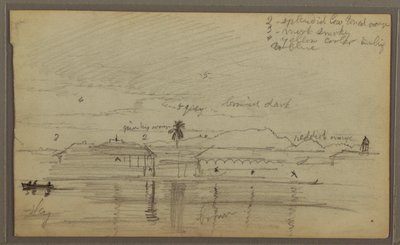 Disegno, Paesaggio fluviale, 1857 da Frederic Edwin Church