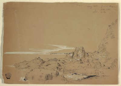 Disegno, Costa rocciosa, Grand Manan, Canada, agosto 1851 da Frederic Edwin Church