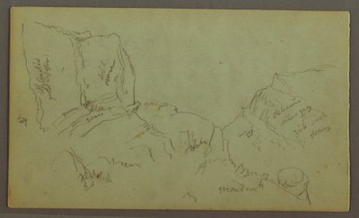 Disegno, Cime delle Montagne Rocciose, forse 1868 da Frederic Edwin Church