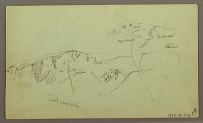 Disegno, Cime delle Montagne Rocciose, forse 1868 da Frederic Edwin Church
