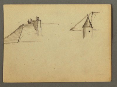 Disegno, tetto con camino e torretta, forse 1868 da Frederic Edwin Church
