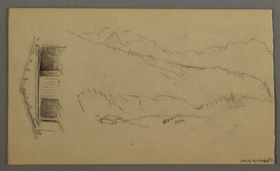 Disegno, tetti, cancello, cime, agosto 1868 da Frederic Edwin Church