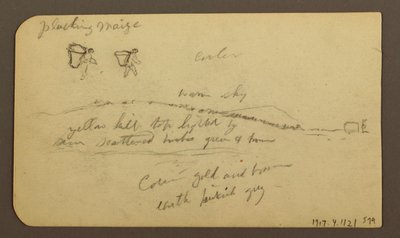Disegno, montagna aspra attraverso una pianura; verso: figure, paesaggio, 12 dicembre 1884 da Frederic Edwin Church