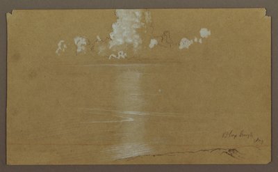 Disegno, Paesaggio marino, Bloxburgh; verso: Colline e mare, agosto 1865 da Frederic Edwin Church