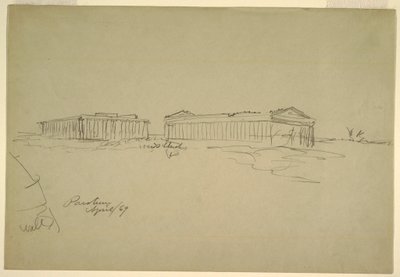 Disegno, schizzi, Paestum, Italia meridionale, aprile 1869 da Frederic Edwin Church