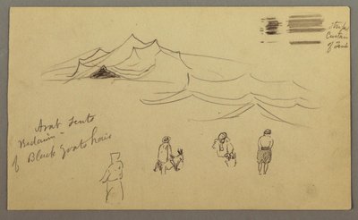 Disegno, schizzi. Tende. Beduino, forse 1868, febbraio (probabilmente) da Frederic Edwin Church
