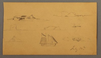 Disegno, Schizzi dal Labrador, forse 14 luglio 1859 da Frederic Edwin Church