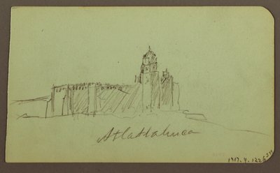 Disegno, Schizzi da Patzcuaro; verso: Chiesa, Atlatahuca, 1883 da Frederic Edwin Church