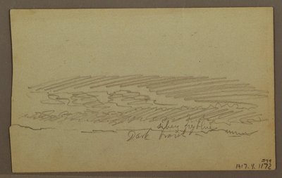 Disegno, studio del cielo, creste di montagna, arcobaleno, anni 1860 da Frederic Edwin Church