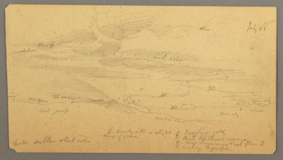 Disegno, Studio del cielo sul crinale, luglio 1866 da Frederic Edwin Church