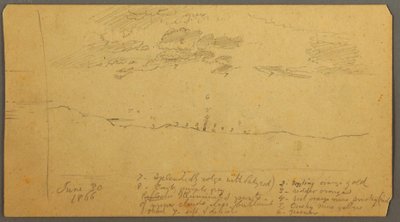 Disegno, Studio del cielo sul crinale, giugno 1882 da Frederic Edwin Church