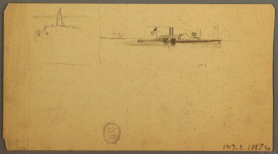 Disegno, Studio del cielo sul crinale, giugno 1882 da Frederic Edwin Church
