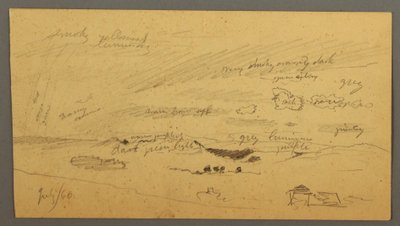 Disegno, Studio del cielo su cresta e arcobaleno, luglio 1866 da Frederic Edwin Church