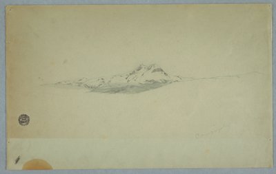 Disegno, Vetta innevata del vulcano, 1850-60 da Frederic Edwin Church