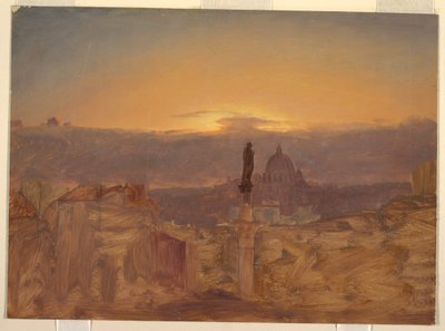 Disegno, Basilica di San Pietro dal Pincio, Roma, fine 1868 o inizio 1869 da Frederic Edwin Church