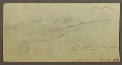 Disegno, casa signorile, figura a cavallo di un cammello, studi architettonici, palma, forse 1868 da Frederic Edwin Church