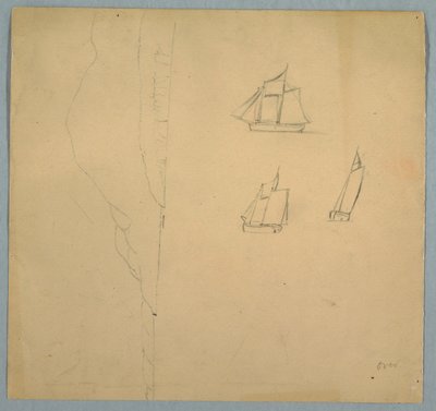 Disegno, Studi di paesaggio e di navi, 1850-51 da Frederic Edwin Church