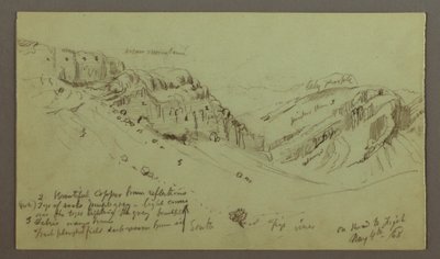 Disegno, studio del lato di una valle, 4 maggio 1868 da Frederic Edwin Church
